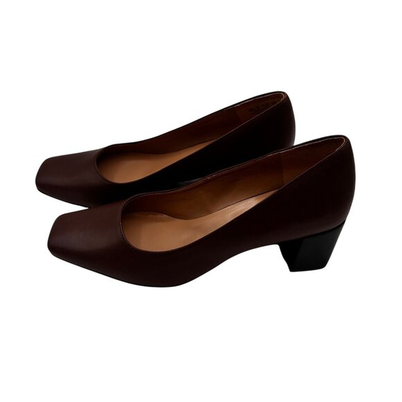 Naturalizer 10M Leather Pump Stylist Fashion Business Casual Block Heel Shoes - Picture 2 of 13